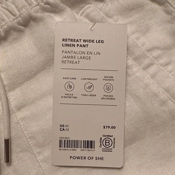 Athleta Retreat Linen High Rise Wide Leg Pant - Picture 4 of 6